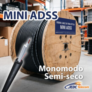 Bobina cable de fibra óptica Mini ADSS monomodo semi-seco