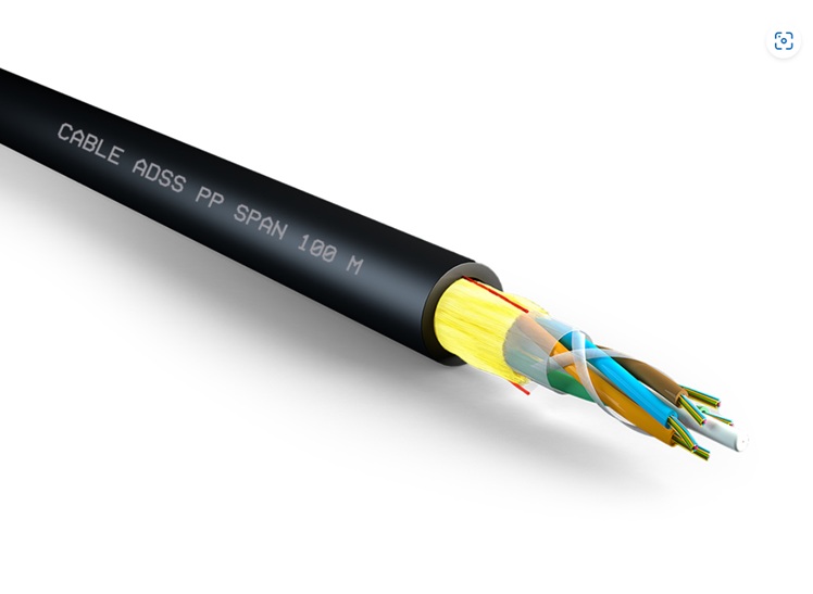 Bobina cable exterior fibra óptica ADSS Monomodo span de 100m y 200m - Imagen 2