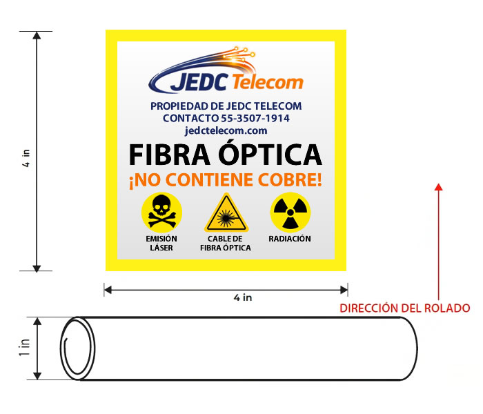 Etiquetas para cable de fibra optica personalizadas