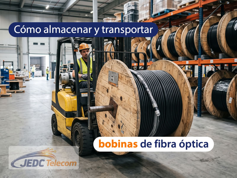 Como almacenar y transportar bobinas de fibra optica sin dañar el cable